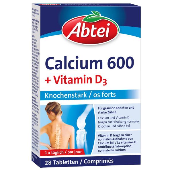 Abtei Calcium 600 + Vitamin D3 - Knochenstark