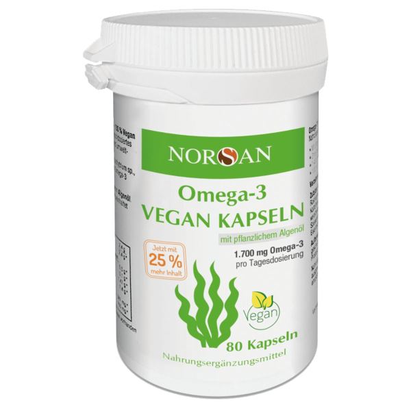 Norsan Omega-3 Kapseln vegan Dose 80 Stück