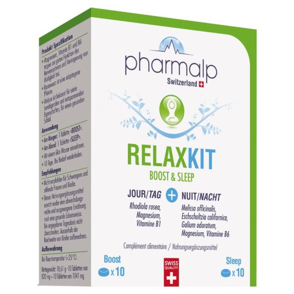 Pharmalp Relaxkit Boost & Sleep Tabletten Blister 20 Stück