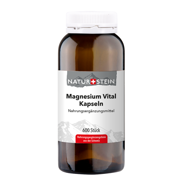 Naturstein Magnesium Vital Kapseln als Nahrungsergänzungsmittel