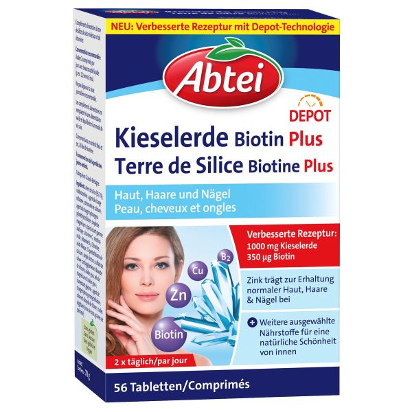 Abtei Kieselerde Biotin Plus für Haut, Haare und Nägel