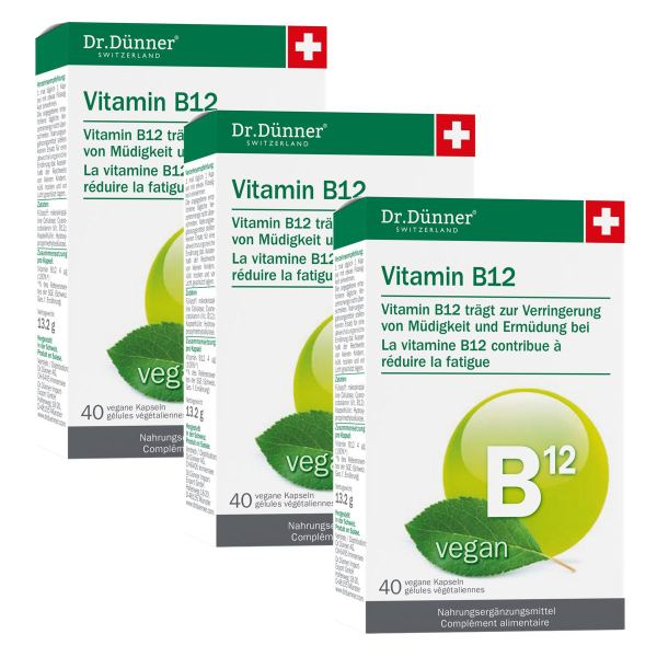 Dr. Dünner Vitamin B12 Kapseln vegan 3x 40 Stück