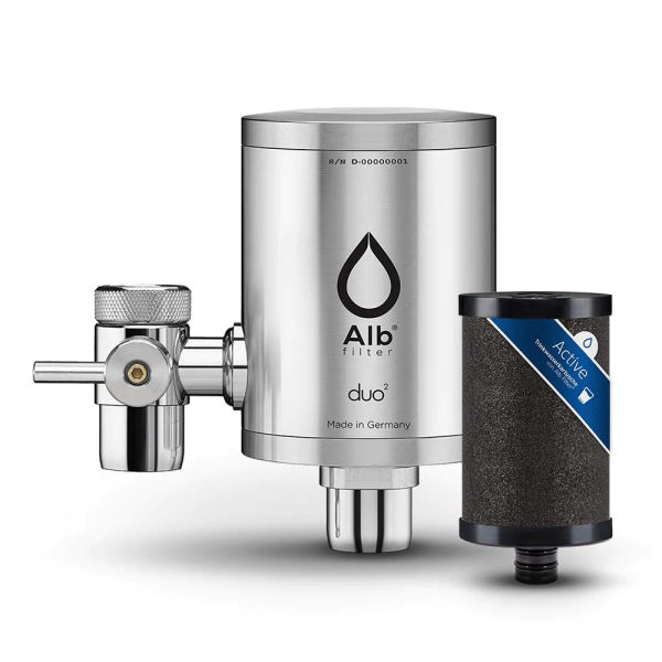 Alb Duo Active Trinkwasserfilter für den Wasserhahn Edelstahl