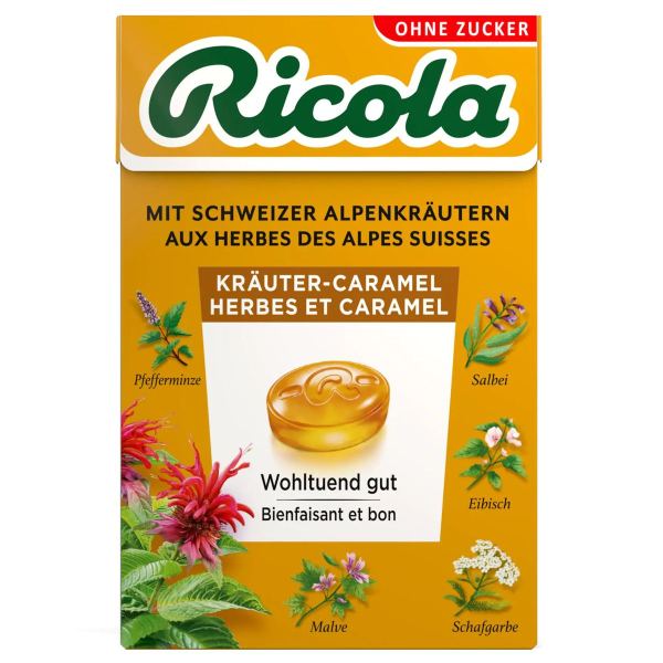 Ricola Kräuter-Caramel Bonbons ohne Zucker Box 50 g 