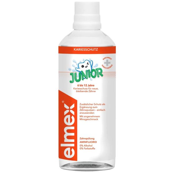 Elmex Junior Zahnspülung 6-12 Jahre mit Aminfluorid