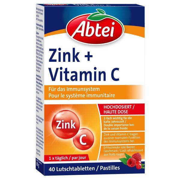 Abtei Zink + Vitamin C Lutschtabletten hochdosiert - für das Immunsystem