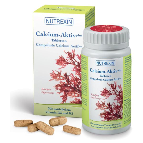 Nutrexin Calcium-Aktiv Tabletten aus Rotalgen mit natürlichem Vitamin D3 und K2