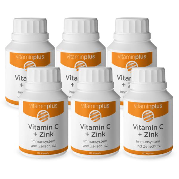 Vitaminplus Vitamin C + Zink Kapseln 6x 120 Stück