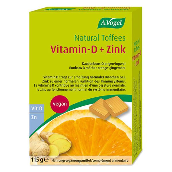 A.Vogel Natural Toffees Orangen-Ingwer mit Vitamin-D+Zink