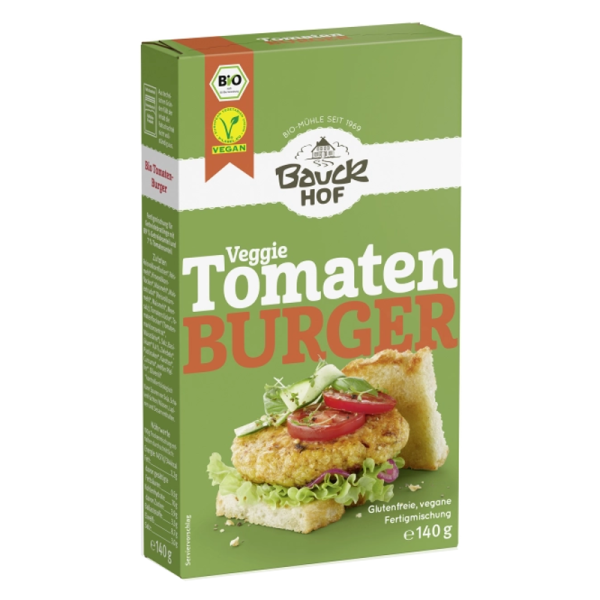 Bauckhof Veggie Tomaten Burger - glutenfreie, vegane Fertigmischung