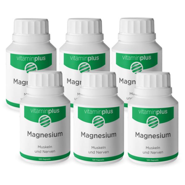 Vitaminplus Magnesium Kapseln 6x 120 Stück