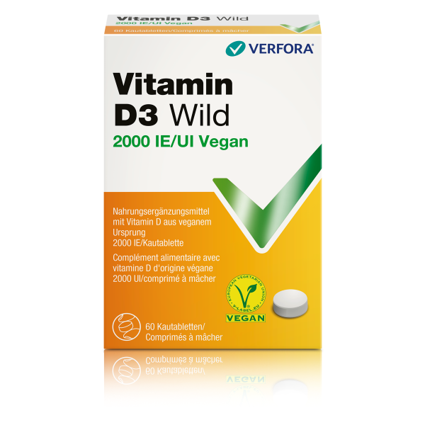 Vitamin D3 Wild Kautabletten 2000 IE vegan 60 Stück