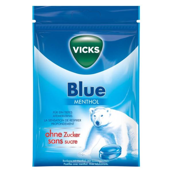 Vicks Blue ohne Zucker Beutel 72 g