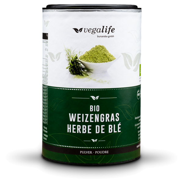Vegalife Weizengras Pulver Dose 125 g