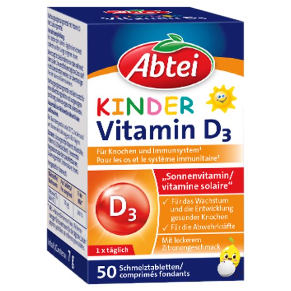 Abtei Kinder Vitamin D3 Schmelztabletten 50 Stück