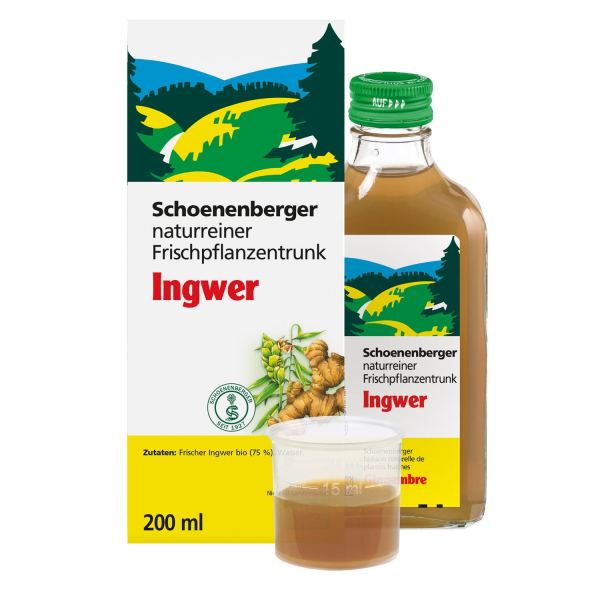 Schoenenberger Ingwer naturreiner Frischpflanzentrunk Bio Saft 200 ml