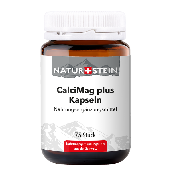 Naturstein CalciMag plus ist reich an Calcium, Magnesium und Vitamin D3.
