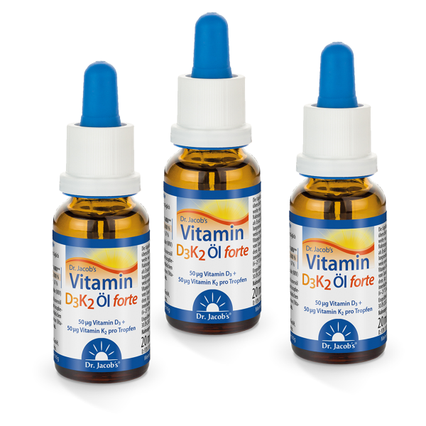 Dr. Jacob's Vitamin D3K2 Öl forte 3x 20 ml