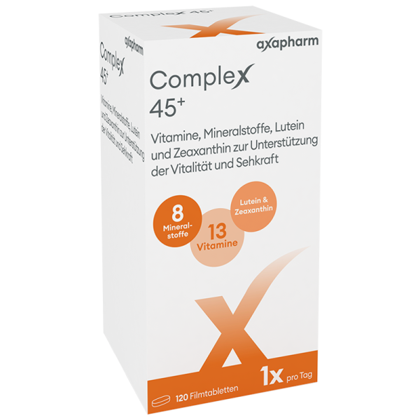 Axapharm Complex 45+ Vitamine und Mineralstoffe zur Unterstützung der Vitalität und Sehkraft