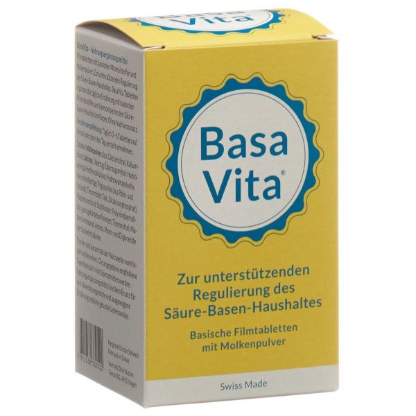 BasaVita Filmtabletten zur unterstützenden Regulierung des Säure-Basen-Haushaltes.