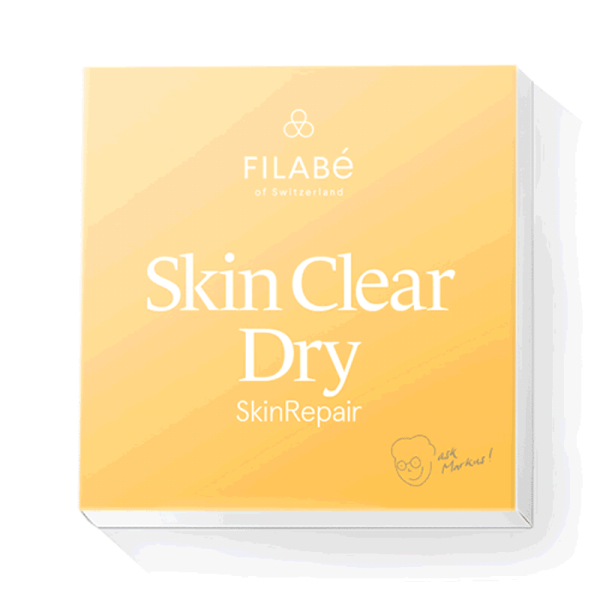 Filabé Skin Clear Dry zur Behandlung von Pickeln und Mitessern bei trockener Haut.