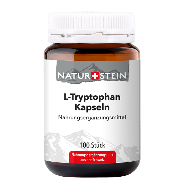 Naturstein L-Tryptophan Kapseln kann zur Erhaltung eines gesunden Tages-Nacht-Rhythmus beitragen.
