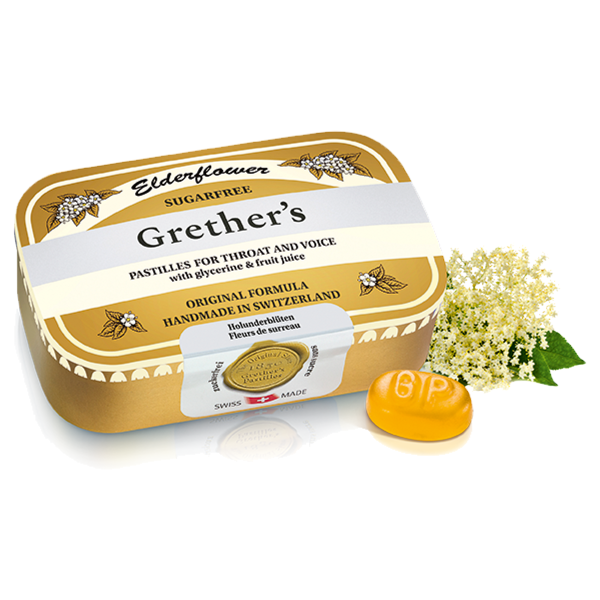 Grethers Elderflower Pastillen ohne Zucker 110 g