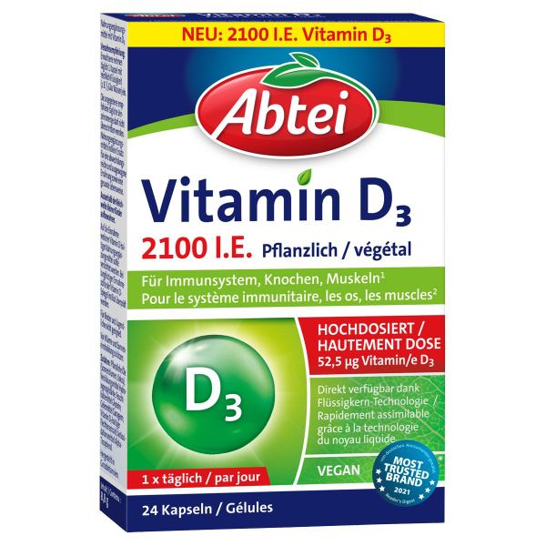 Abtei Vitamin D3 pflanzlich für das Immunsystem, Knochen und Muskeln
