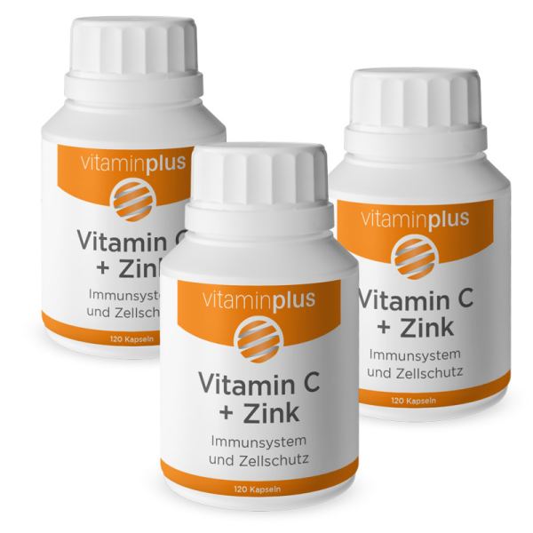 Vitaminplus Vitamin C + Zink Kapseln 3x 120 Stück