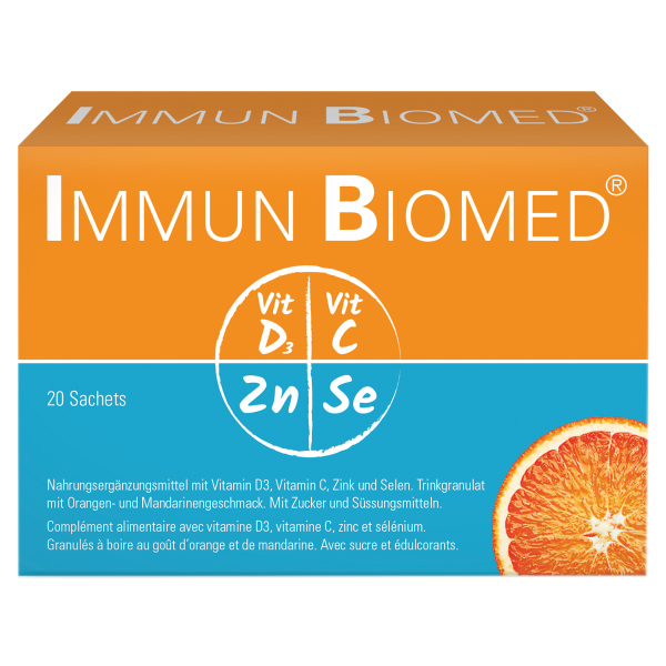 Immun Biomed mit Vitamin D3, Vitamin C, Zink und Selen