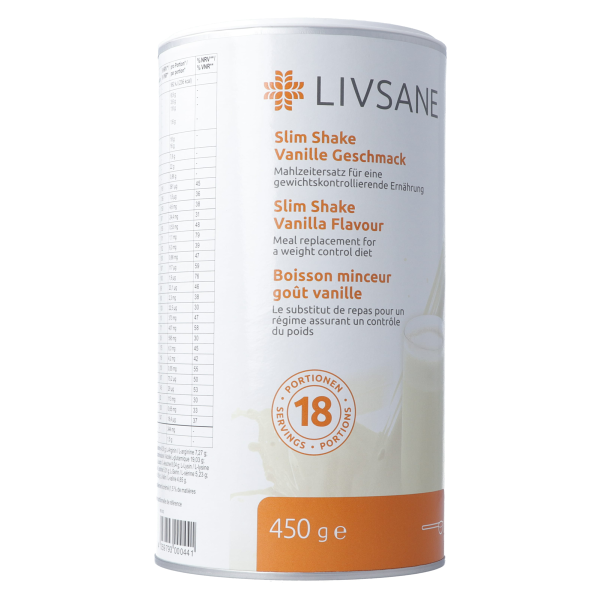 Livsane Slim Shake Vanille Geschmack - Mahlzeit für eine gewichtskontrollierende Ernährung