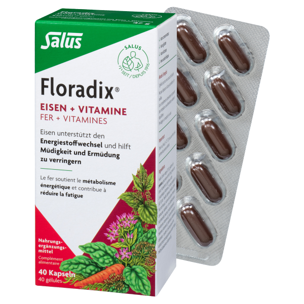 Floradix Eisen + Vitamine Kapseln 40 Stück neu