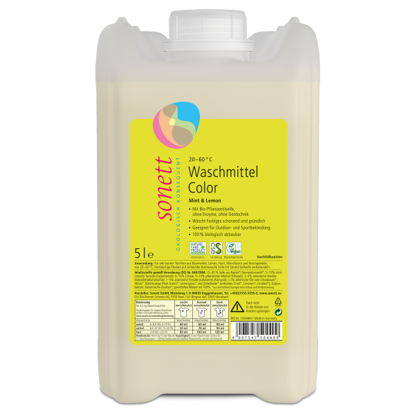 Sonett Waschmittel Color 20°-60°C Mint & Lemon Kanister 5 Liter