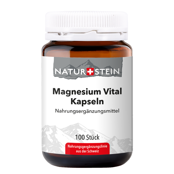 Naturstein Magnesium Vital Kapseln als Nahrungsergänzungsmittel