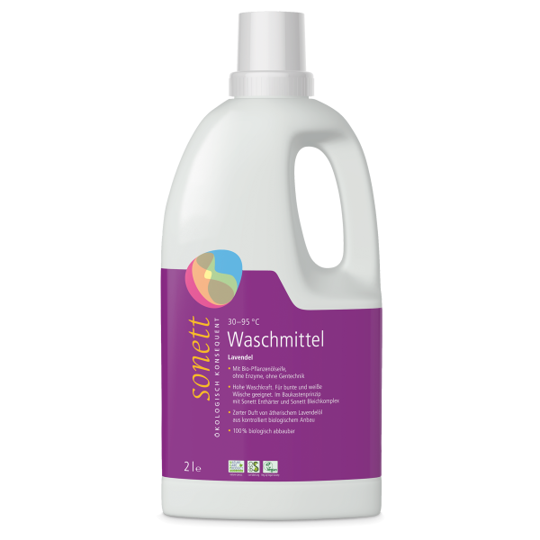 Sonett Waschmittel flüssig 30°-95°C Lavendel 2 Liter