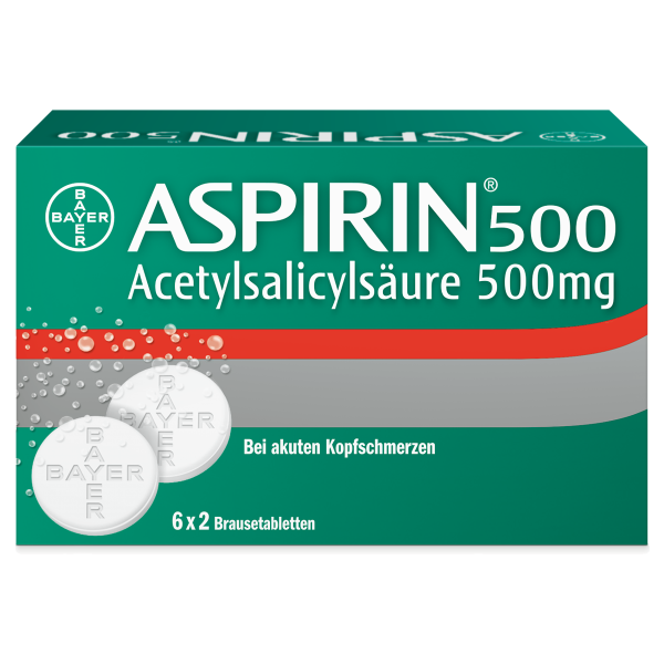 Aspirin Brausetabletten 500 mg 6 Beutel 2 Stück