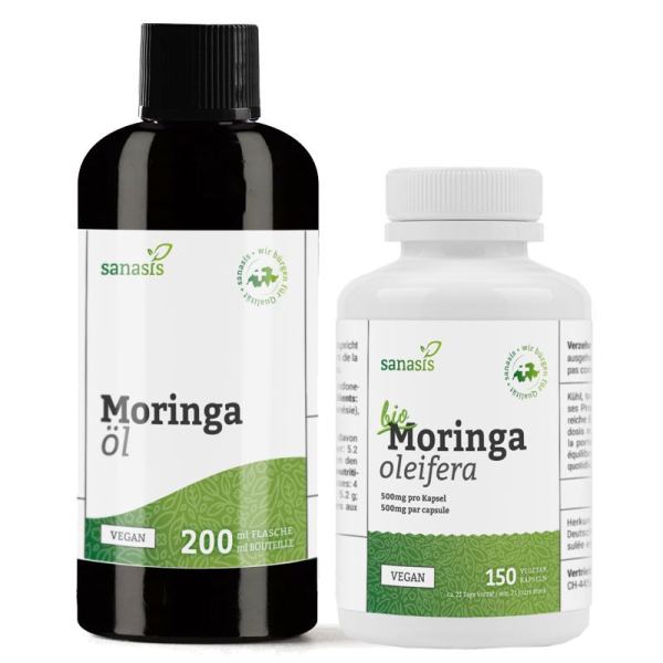 Sanasis Duo Bio Moringa Kapseln 150 Stück & Bio Moringa Öl 200 ml