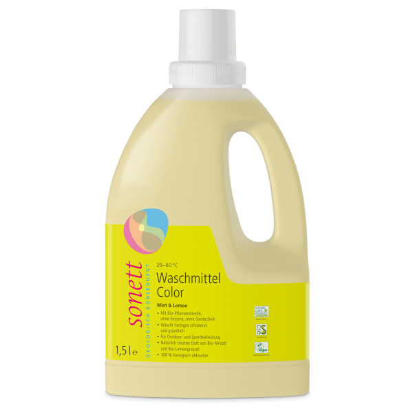 Sonett Waschmittel Color 20°-60°C Mint & Lemon 1.5 Liter