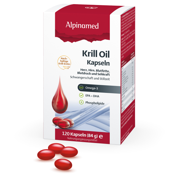 Alpinamed Krill Oil Kapseln für Herz, Hirn, Blutfette, Blutdruck und Sehkraft