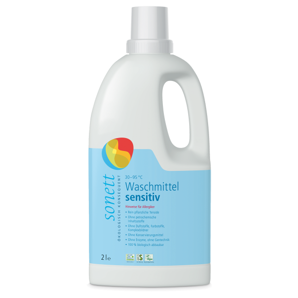 Sonett Waschmittel sensitiv 30°-95°C Flasche 2 Liter