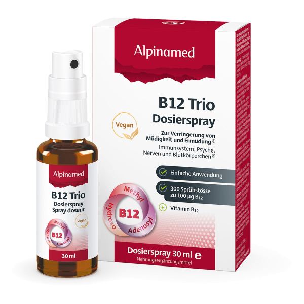 Alpinamed B12 Trio Dosierspray zur Verringerung von Müdigkeit und Ermüdung